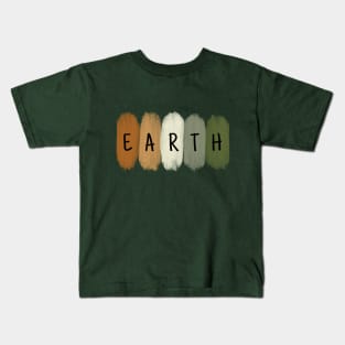 Earthy Tones Stripes Horizontal Kids T-Shirt